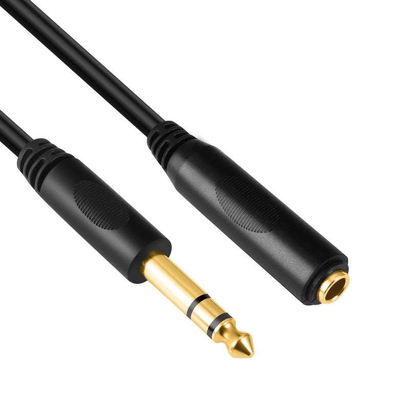 Devinal 6.35mm 1/4" inch TRS Plug Male to 1/4 Female Headphone Guitar Extension Cable Cord, Gold Plated Audio Cable Stereo Extender, 10 feet (3 M) - Image 5